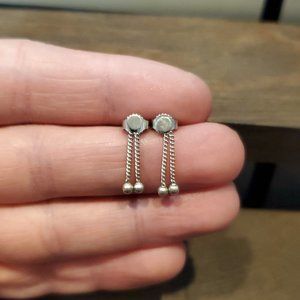 925 Sterling Silver Double Chain Tassel Dangle Earrings